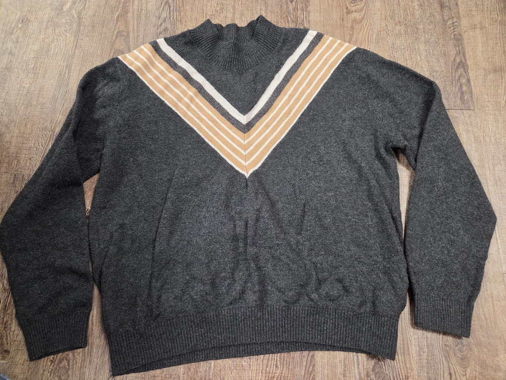Spiritual Gangster Mock Neck Sweater Vintage Black Size Large